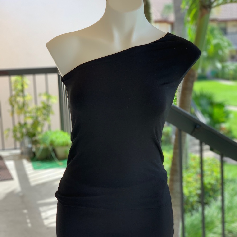 Ralph Lauren One shoulder Black top